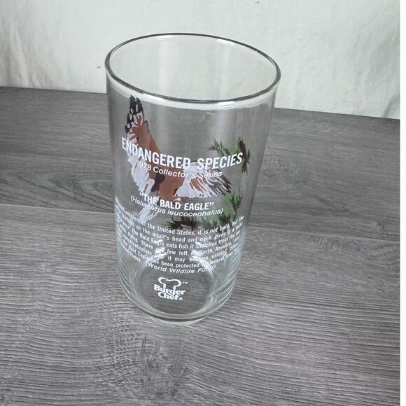 Vtg Burger Chef Glass Bald Eagle 1978 Collectors Endangered Species Tumbler - Picture 4 of 14